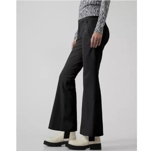 Athleta Peak Hybrid Fleece Pants Flare Lined | Black | SZ M - Picture 3 of 13